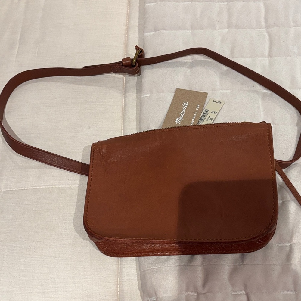 Madewell The Simple Pouch Belt Bag in saddle brown leather (NWT)